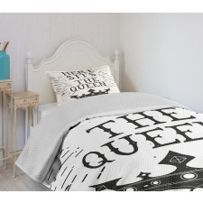 Vintage Words and Crown Bedspread Set