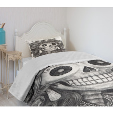 Dead Queen Folk Flowers Bedspread Set