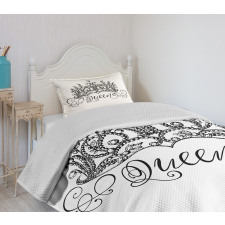 Crown Lettering Baroque Bedspread Set