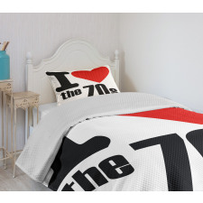 I Love the 70s Pictogram Bedspread Set