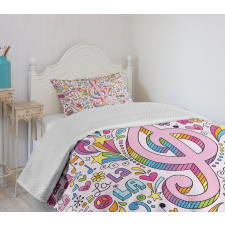 Music Clef Groovy Doodles Bedspread Set