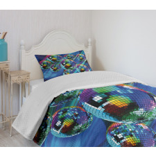 Colorful Disco Club Bedspread Set