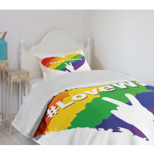 LGBT Colored Heart Bedspread Set