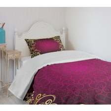 Purple Frame Curls Bedspread Set