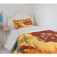 Myhtological Sunset Scene Bedspread Set