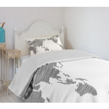 Sketchy Continents Bedspread Set