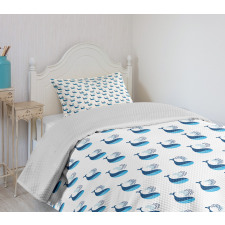 Fish Swimming Ocean Bedspread Set