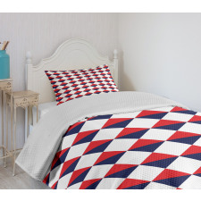 Red Half Triangles Bedspread Set