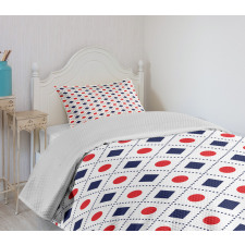 Circles Squares Bedspread Set