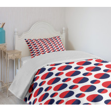 Red Circles Rounds Bedspread Set