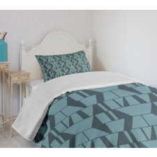 Modern Squares Triangles Bedspread Set