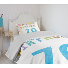 Abstract 70 Birthday Bedspread Set