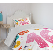 Hearts Flowers Bedspread Set