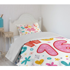 New Age Hearts Blooms Bedspread Set