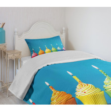 Cupcakes Party Food Bedspread Set