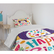 Funny Greeting Doodle Art Bedspread Set