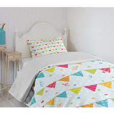 Birthday Party Flags Stars Bedspread Set