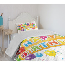 Vivid Birthday Balloon Bedspread Set