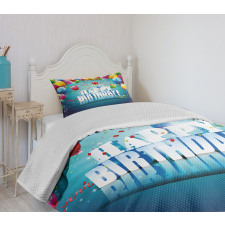 Surprise Party 3D Text Bedspread Set