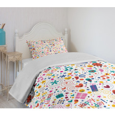 Hearts Musical Notes Bedspread Set