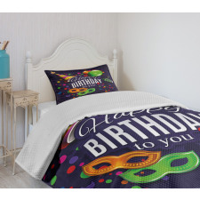 Balloons Ribbons Masks Bedspread Set