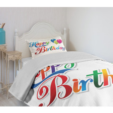 Modern Writing Balloon Bedspread Set