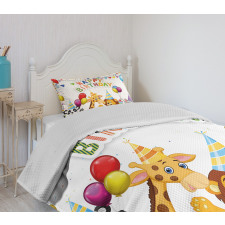 Cartoon Animals Party Bedspread Set