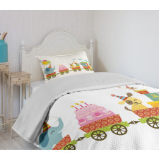 Birthday Cake Animal Bedspread Set