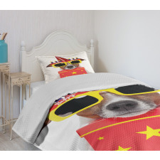 Party Dog Sunglasses Bedspread Set