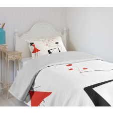 Couple with Hearts Bedspread Set