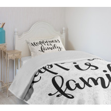 Happiness Phrase Bedspread Set