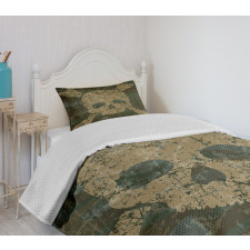 Rusty Aged Camo Design Bedspread Set