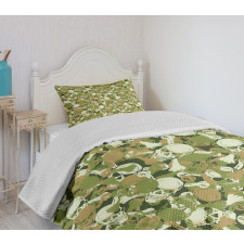 Sketchy Spooky Camouflage Bedspread Set