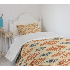 Folk Retro Style Bedspread Set