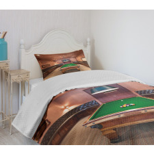 Pool Table Billiard Bedspread Set