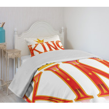 Capital Letter King Words Bedspread Set