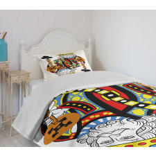 King of Clubs Gamble Card Bedspread Set