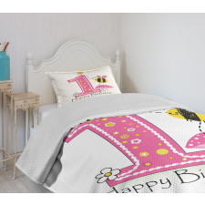 Bees Party Cake Candle Bedspread Set