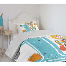 First Cake Candle Owls Bedspread Set