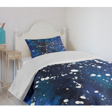 Grunge Space Theme Art Bedspread Set