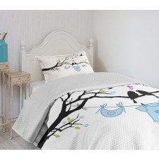 Birds Child Clothes Bedspread Set