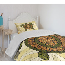 Turtle Zentangle Artwork Bedspread Set