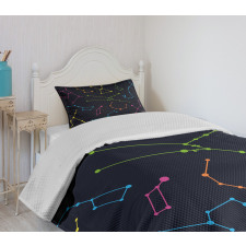 Colorful Galactic Bedspread Set
