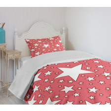 Big Small Vibrant Stars Bedspread Set