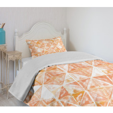 Triangular Grid Artwork Bedspread Set