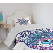 All Seeing Eye Lotus Motif Bedspread Set