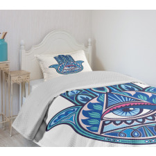 Vibrant Hamsa Triangle Bedspread Set