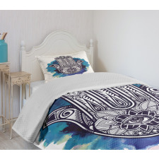 Hamsa Brushstrokes Bedspread Set