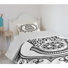 Hamsa Mandala Shape Bedspread Set