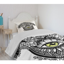 Vivid Swirled Floral Bedspread Set